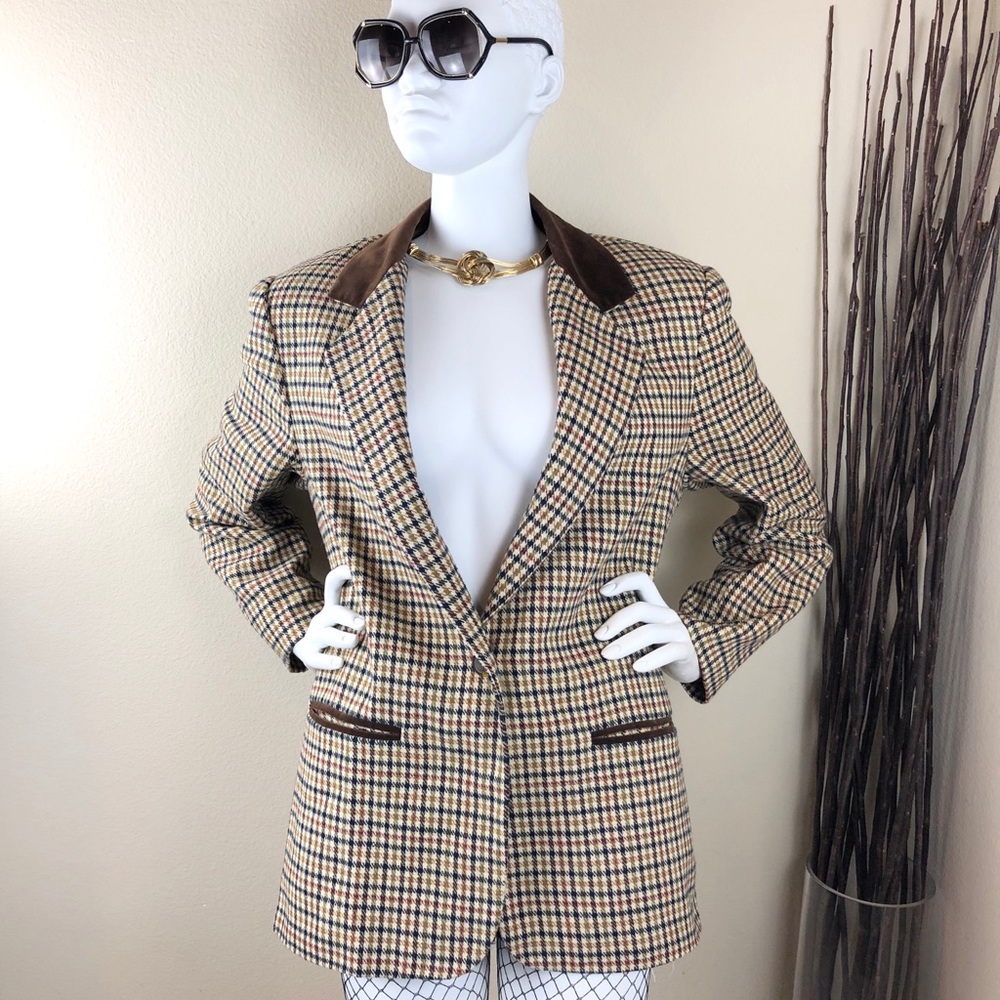 Vintage Multicolored Plaid Blazer